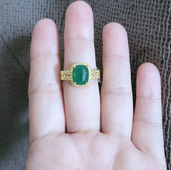 ✨️HP✨️ Gemolio Faceted Deep Green💚 Chalcedony Ring💍 - NWT - Picture 16 of 16